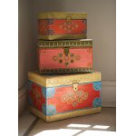 Handpainted Wooden Boxes - Set of 3