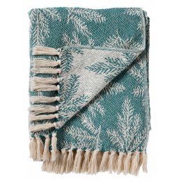 Recycled Cotton Leaf Throw - Green