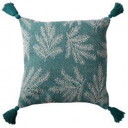 Recycled Cotton Leaf Cushion Cover - Green
