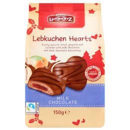 Lambertz Lebkuchen Milk Chocolate Hearts - 150g