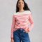 White Stuff Clara Fairtrade Long Sleeve Stripe Tee - Pink