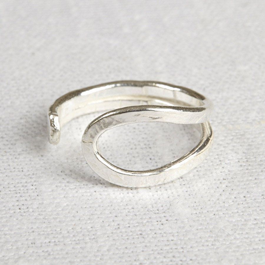 La Jewellery Recycled Silver Wave Ring - La Jewellery
