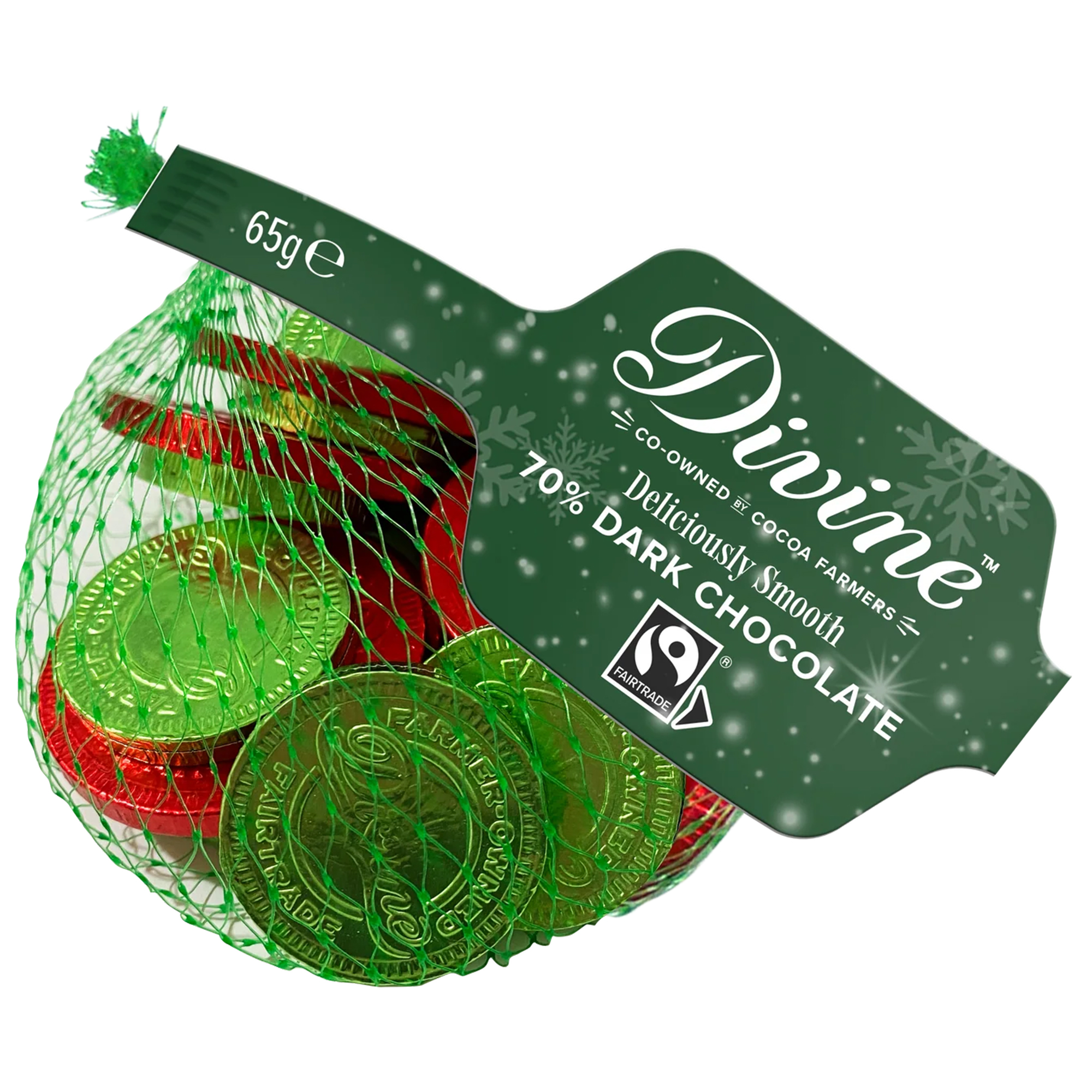 Divine Fairtrade 70% Dark Chocolate Coins - 65g
