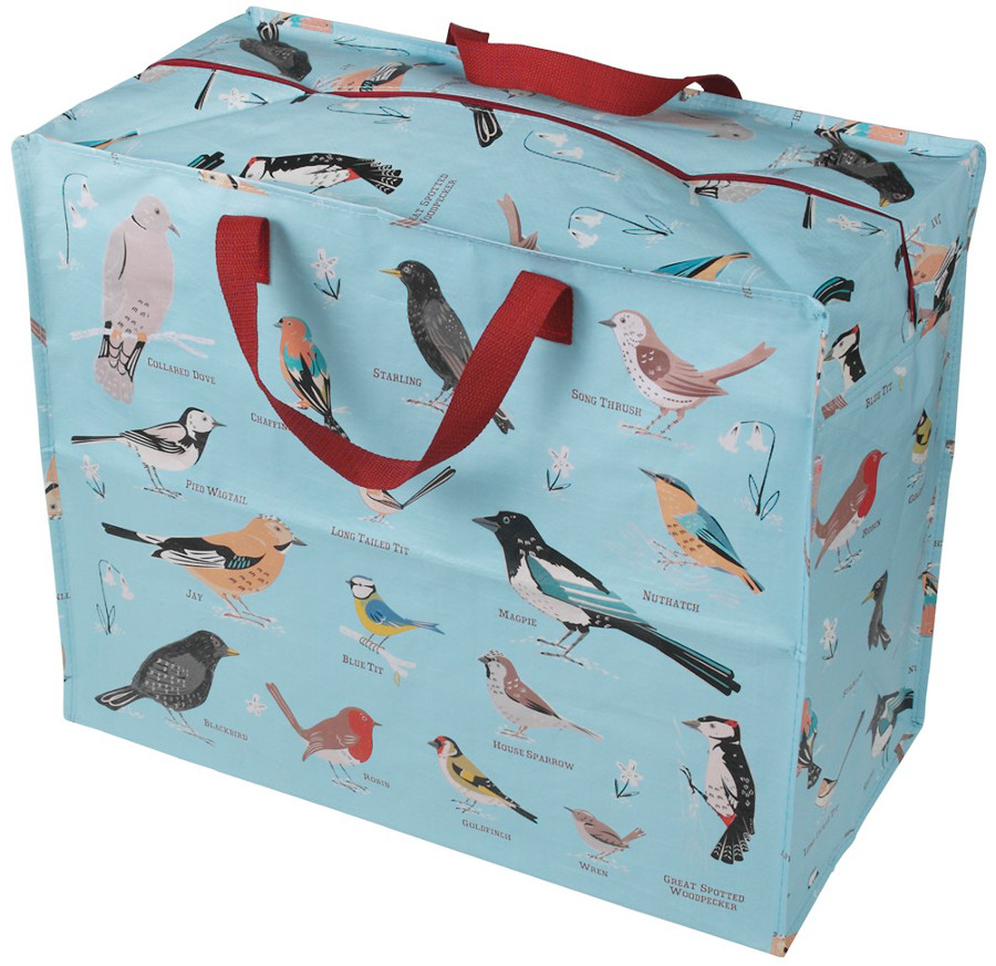 Recycled Jumbo Storage Bag Garden Birds - Natural Collection Select