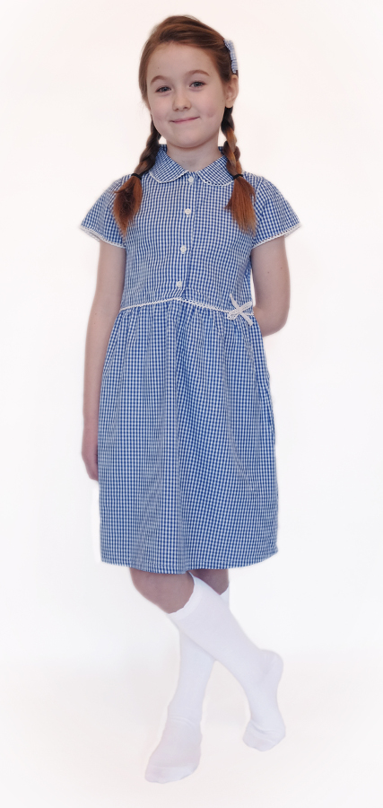 Organic Cotton Blue Gingham Summer Dress - 3yrs Plus - Ecooutfitters