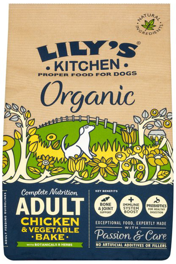 Lily's Kitchen Organic Chicken & Vegetable Bake Dry Dog Food - 1kg ...