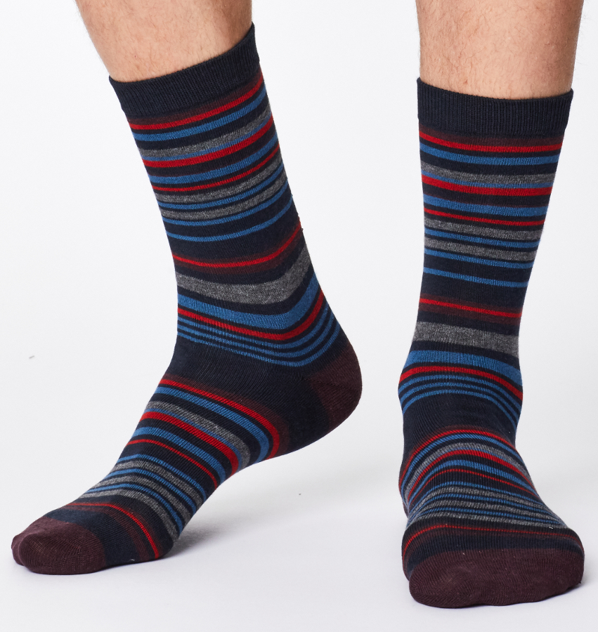 Thought Mens Stripes Bamboo Socks - Pack of 3 - Thought