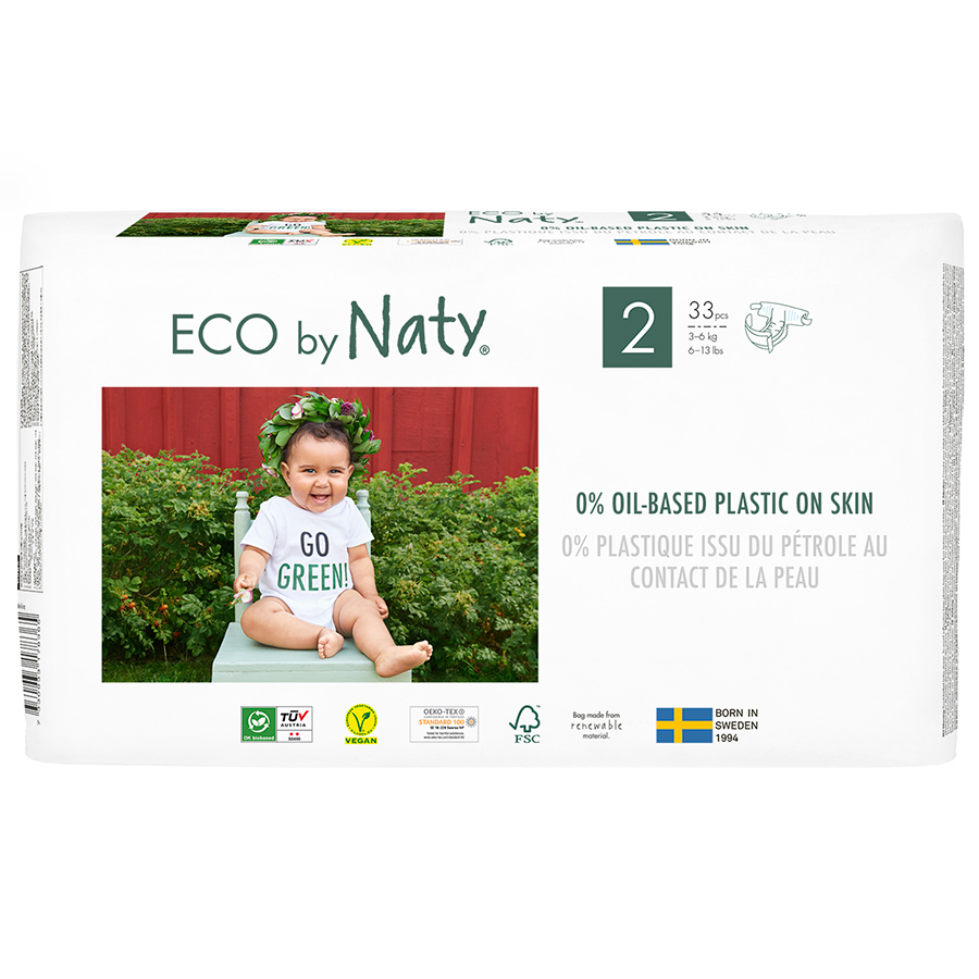 Thriller Bytte Smidighed Eco By Naty Disposable Nappies Size 2 - Mini - Pack of 33 - Eco by Naty