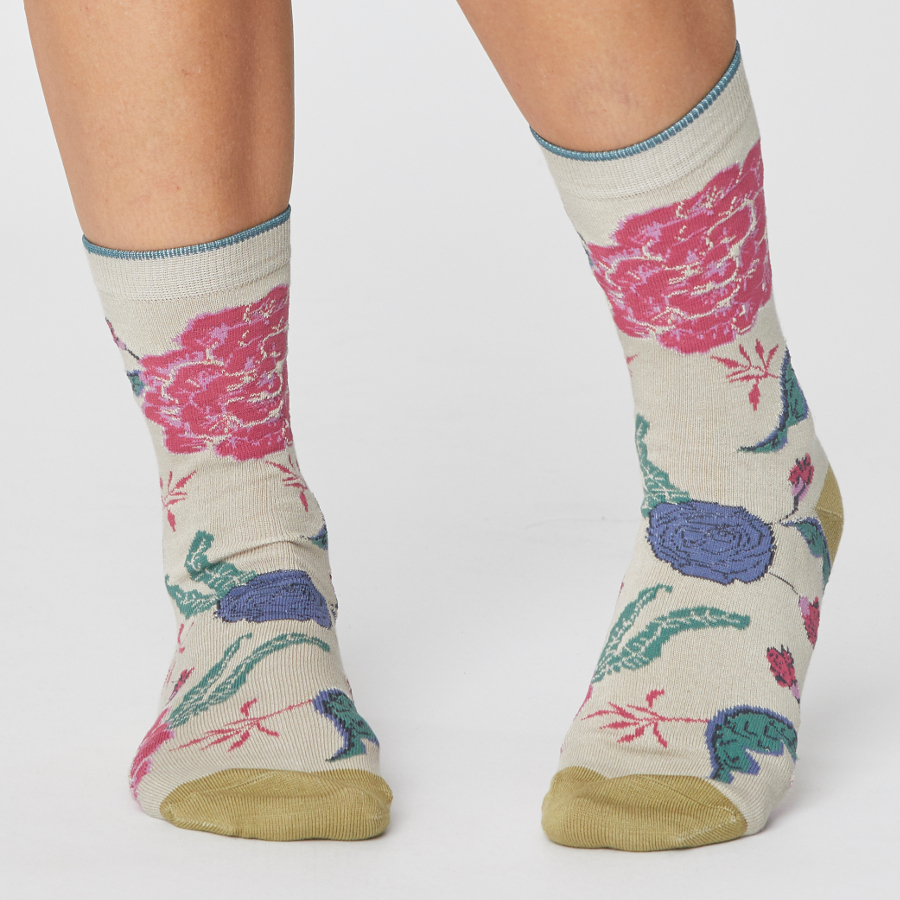 Thought Womens Grand Floral Bamboo Socks Ceam Thought