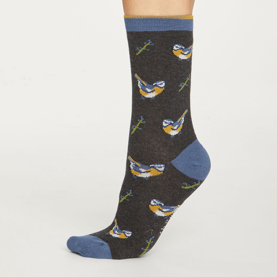 Thought Women's Raven Grey British Birds Bamboo Socks - Thought