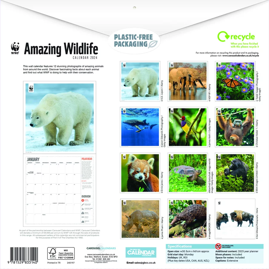 RSPB Household Planner Wall Calendar 2024