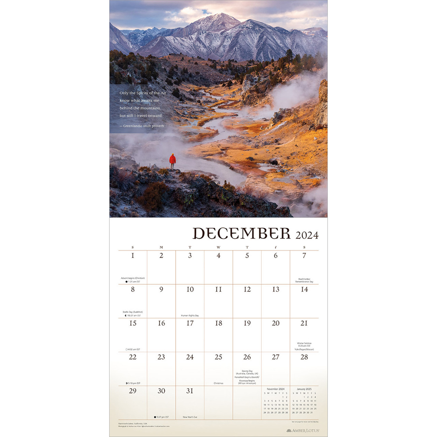 Wanderlust 2025 Wall Calendar Amber Lotus