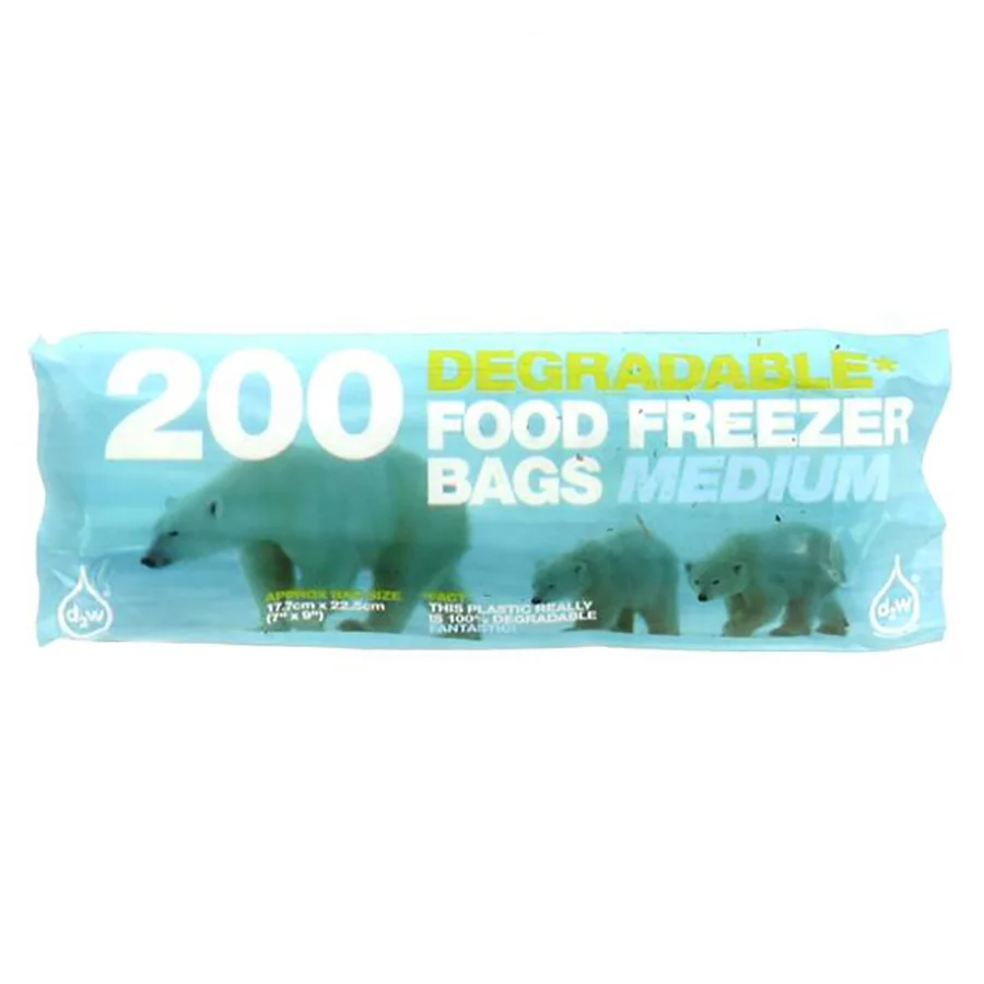 D2 W 2 x 200  UK Degradable Medio Freezer Bags 