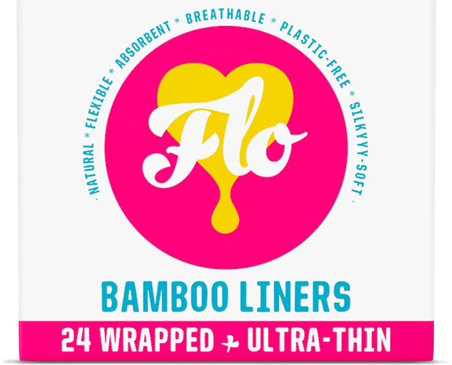 FLO Natural Bamboo Daily Ultra Thin Panty Liners - Pack of 24 - FLO