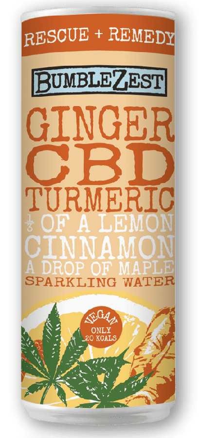 Bumblezest Rescue And Remedy Ginger Turmeric And Cbd Sparkling Water 250ml Bumblezest 1576