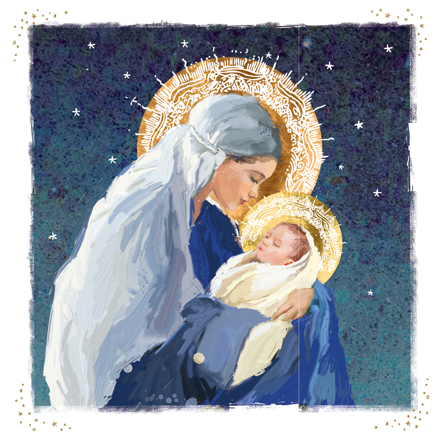 Madonna &amp; Child Charity Christmas Cards - Pack of 10 - Natural Collection Select