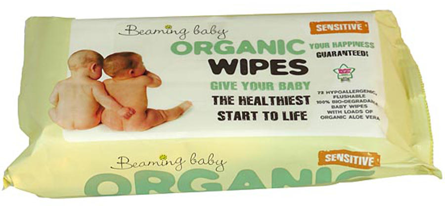 Pack of 12 Beaming Baby Organic Baby Wipes 72 Wipespack 