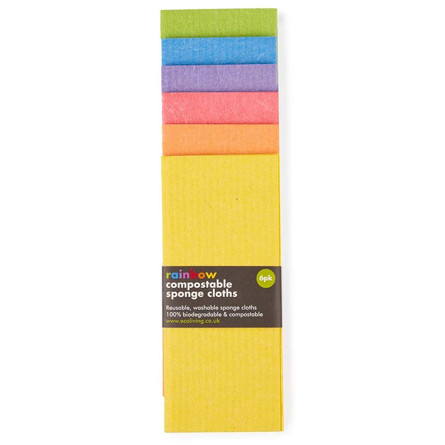 Compostable Sponge Cleaning Cloths: Rainbow 4 pack