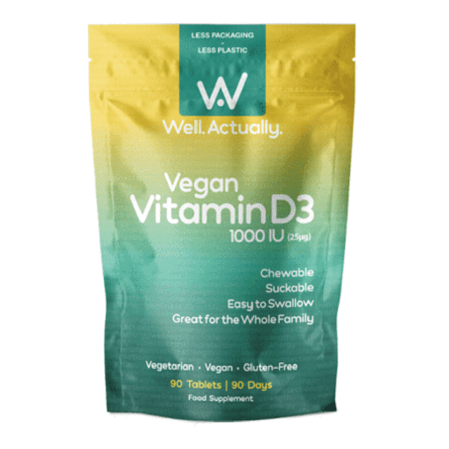 Well Actually Vegan Vitamin D3 - 90 Tablets - Well Actually