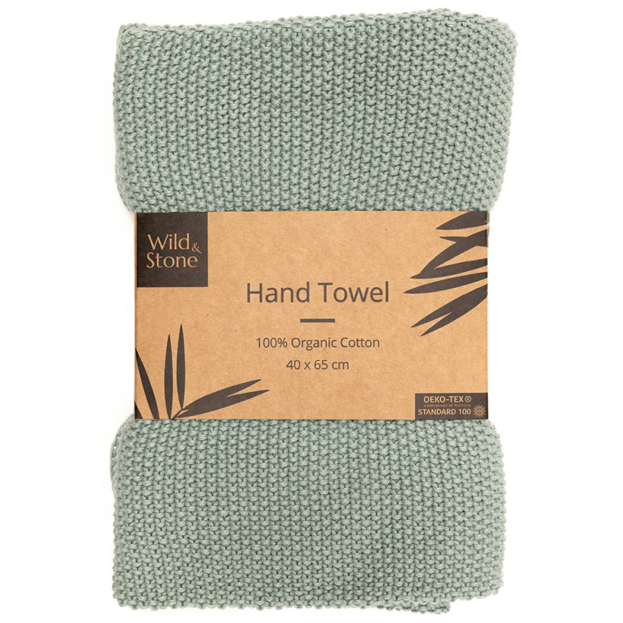 Moss Green Organic Cotton Hand Towel Kitchen Towel Perfect For Around The Home Wild & Stone