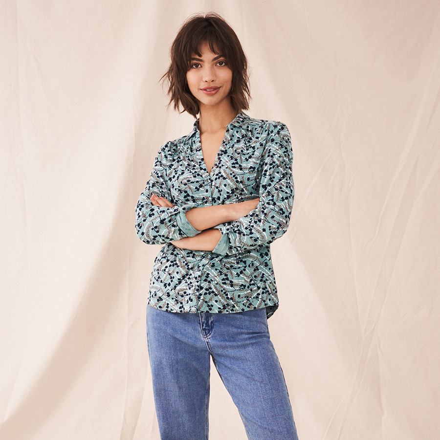 White Stuff Annie Jersey Shirt - Teal 