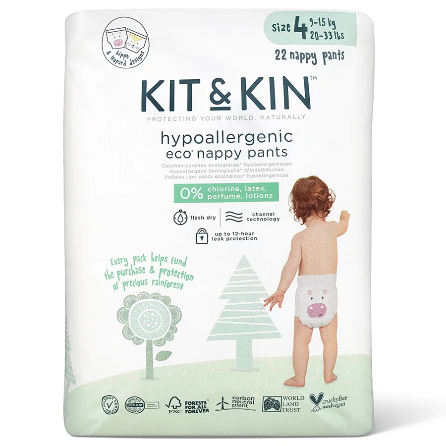 Kit & Kin Disposable Pull Up Pants - Maxi - Size 4 - Pack of 22 - Kit & Kin