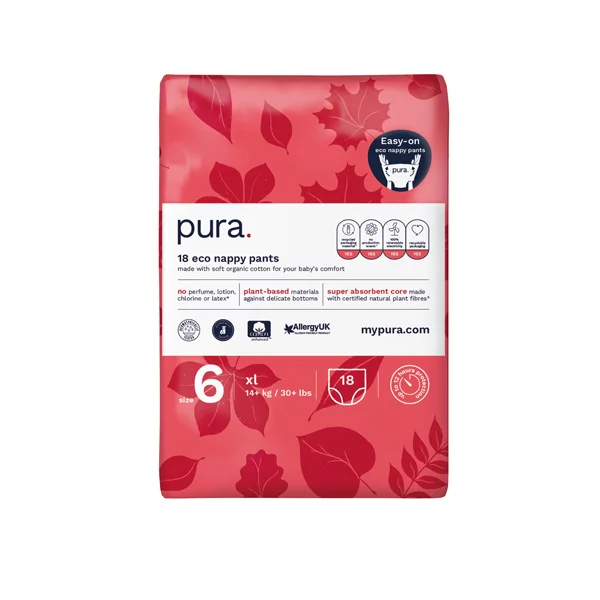 Pura Disposable Nappy Pants - Size 6 - XL - Pack of 18 - Pura