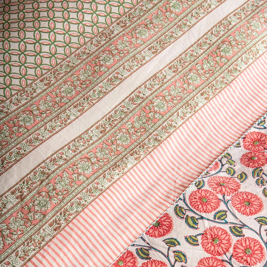 Colourful Block Print Cotton Quilt – Ian Snow Ltd