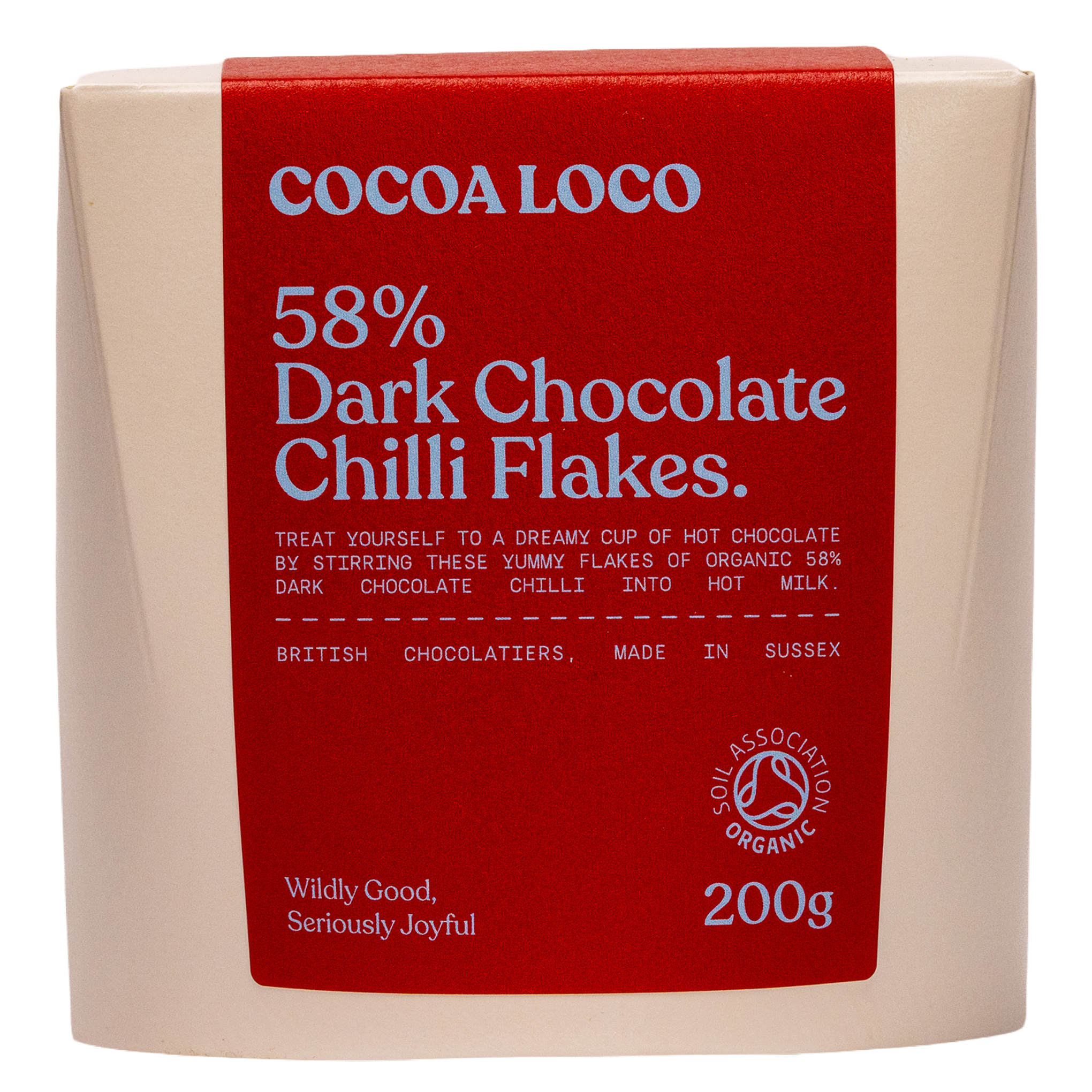 Cocoa Loco Organic Dark Chocolate & Chilli Drinking Chocolate Flakes - 200g