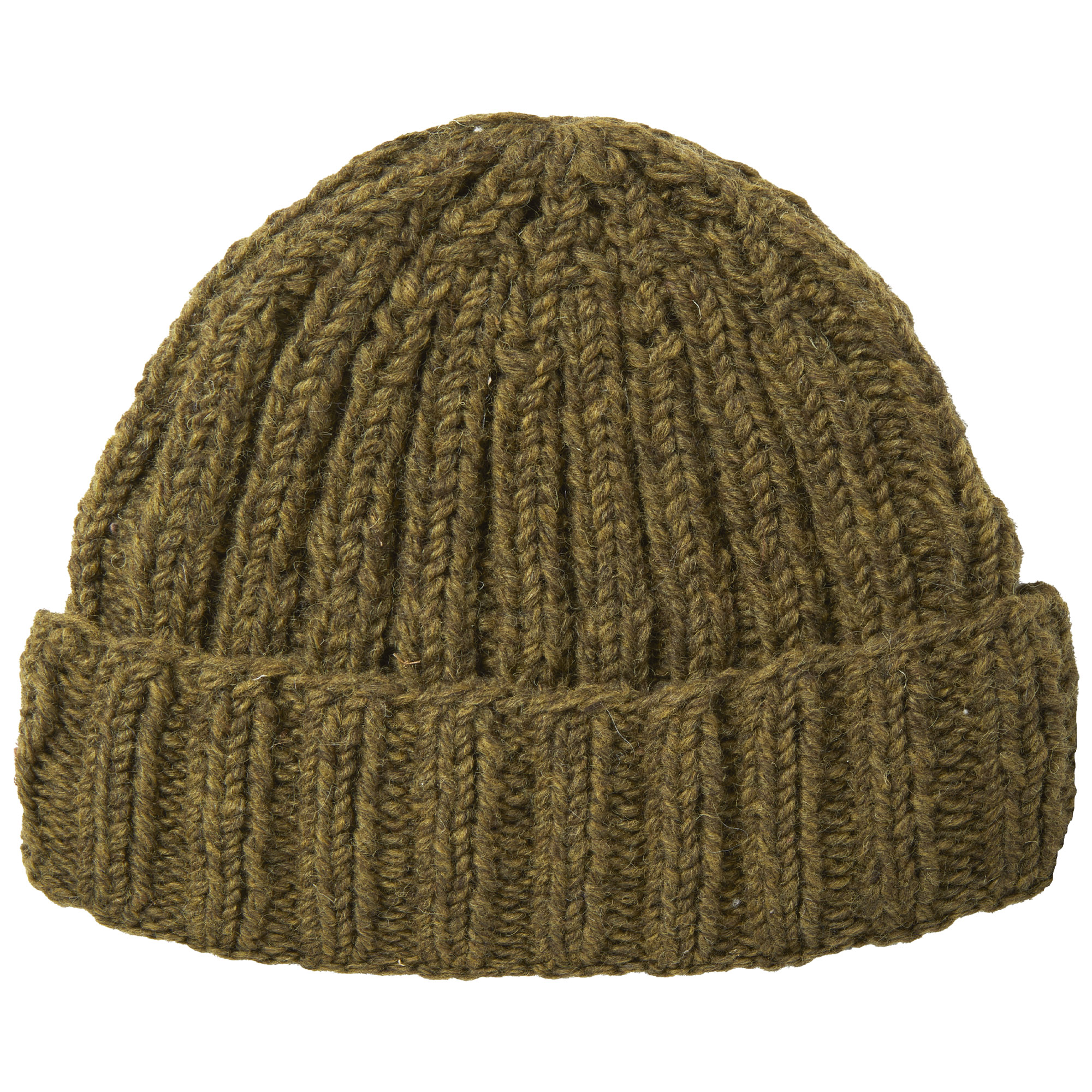 Shetland Roll Back Beanie - Moss