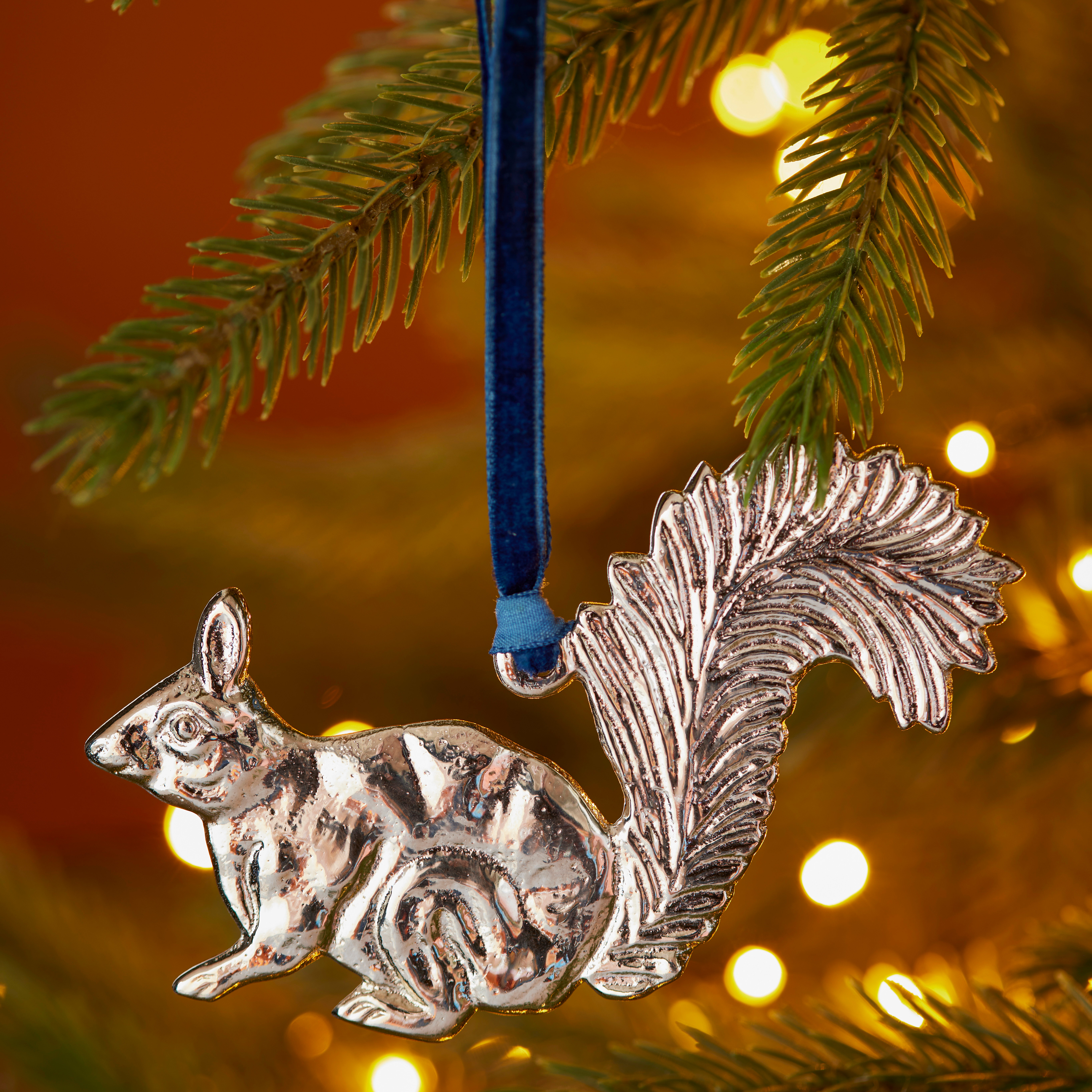 Silver Metal Squirrel Decoration