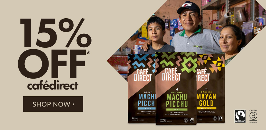 15% Off Selected Cafedirect*