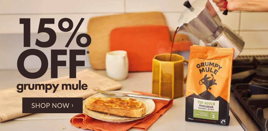15% off Grumpy Mule*