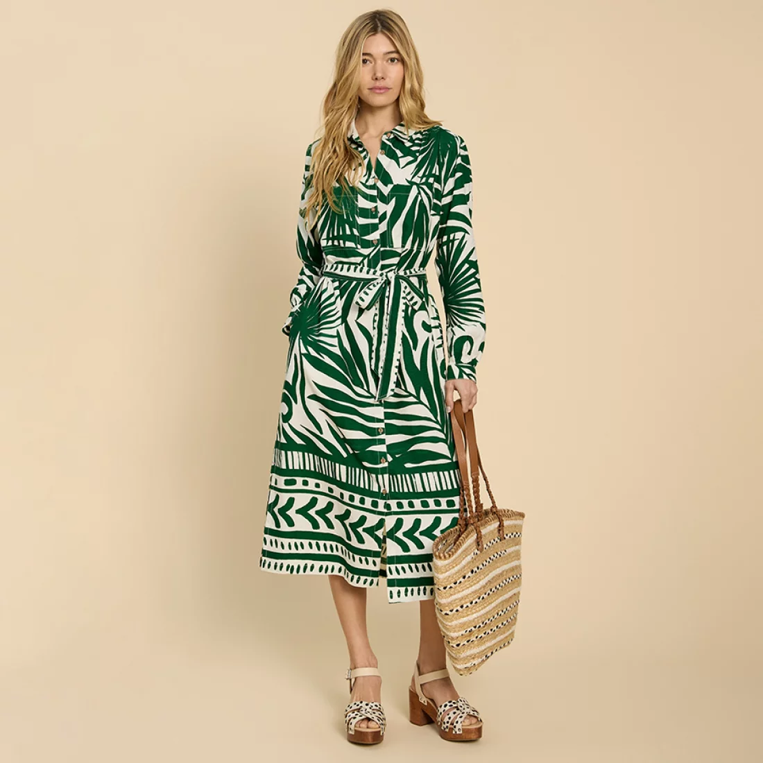 white stuff green dress Toni EcoVero Shirt - cocktail outfit