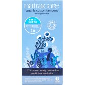 Natracare Organic Cotton Tampons with Applicator - Super - Pack of 16