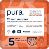 Pura Disposable Nappies - Size 5 - Junior - Pack of 25