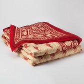 Block Printed Red Floral Padded Quilt - 220cm x 270cm
