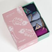 Thought Peacock Organic Cotton Sock Gift Box - 4 Pairs - UK4-7