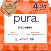 Pura Nappies - Size 4 - 8-14kg - Pack of 24