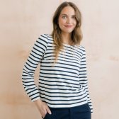 Lily & Me Caroline Stripe Top - Navy & Ecru