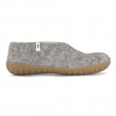 Egos Handmade Natural Wool Full Slipper Shoe - Natural Grey