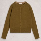 White Stuff Lois Organic Cardi - Chartreuse