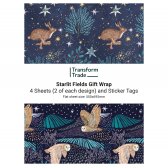 Transform Trade Starlit Fields Christmas Gift Wrap - 4 sheets