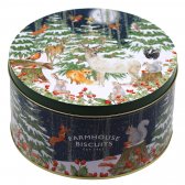 Farmhouse Biscuits Woodland Scene Tin - Oat Flip Selection - 500g