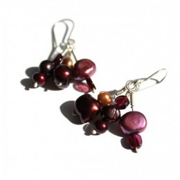 LA Jewellery Red Dusk Recycled Silver Earrings