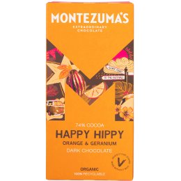 Montezumas Happy Hippy Organic Orange & Geranium Dark Chocolate - 90g