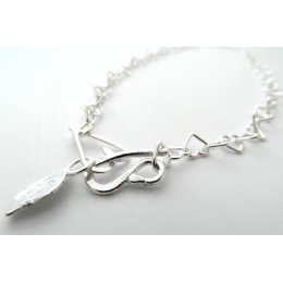 LA Jewellery Recycled Beaten Heart Silver Necklace