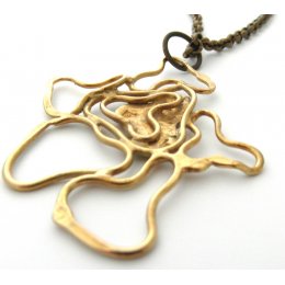 La Jewellery Recycled Contours Brass Neck Art