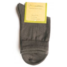 100 percent  Organic Cotton Ankle School Socks - Grey