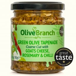 Olive Branch Chunky Tapenade - Green Olives With Goats Cheese, Rosemary & Chilli - 180g